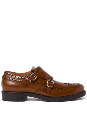 Miu Miu x Church's leather brogue shoes - Brown