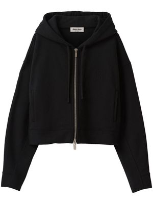 Miu Miu zip-up cropped hoodie - Black