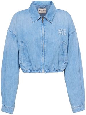 Miu Miu zip-up denim jacket - Blue