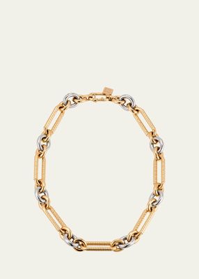 Miuccia 14K Yellow and White Gold Medium Links Necklace