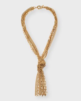 Mixed-Chain Tassel Necklace