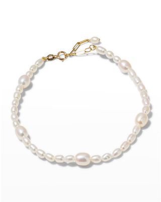 Mixed Oval Pearl Strand Anklet