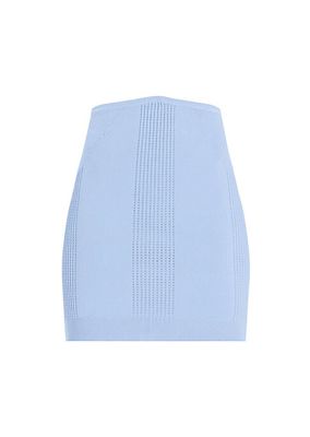 Mixed Pointelle-Knit Miniskirt
