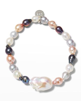 Mixed Size Baroque Pearl Stretch Bracelet