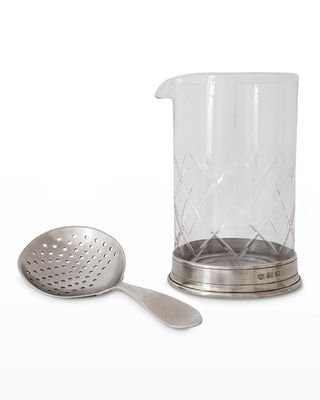 Mixing Glass and Cocktail Strainer Set