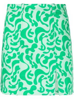 MIYETTE graphic-print short skirt - Green