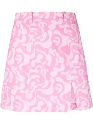 MIYETTE graphic-print short skirt - Pink