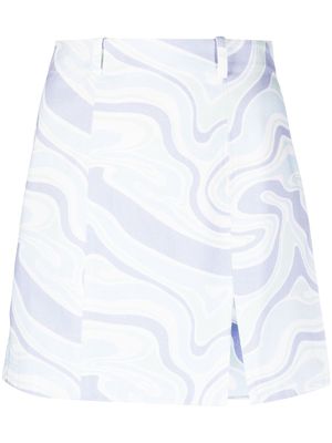 MIYETTE printed cotton mini skirt - Blue