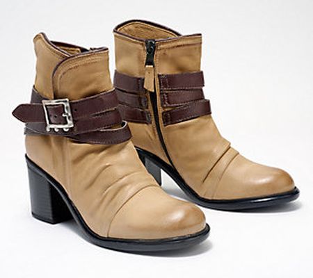 Miz Mooz Leather Buckled Ankle Boots - Jaycee