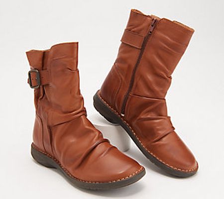 Miz Mooz Leather Buckled Mid Boots - Parade