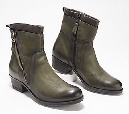Miz Mooz Leather Heeled Ankle Boots - Bronte