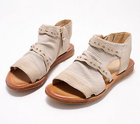 Miz Mooz Leather Side-Zip Sandals - Francy