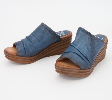 Miz Mooz Leather Slide Wedge Sandals-Abbie