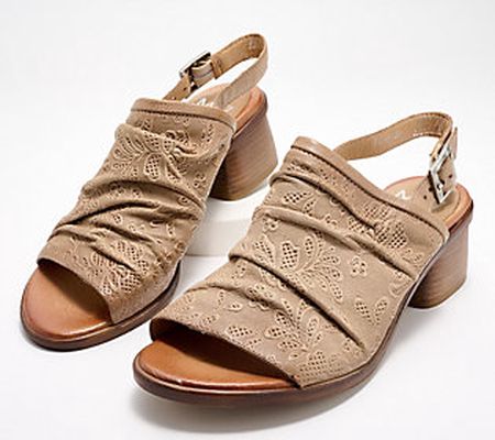 Miz Mooz Leather Slingback Heeled Sandals - Perri