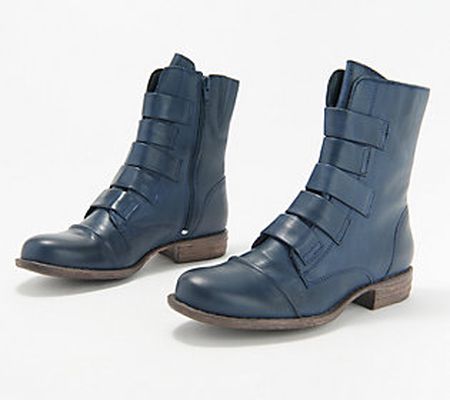 Miz Mooz Leather Strapped Medium Mid Boots - Leighton