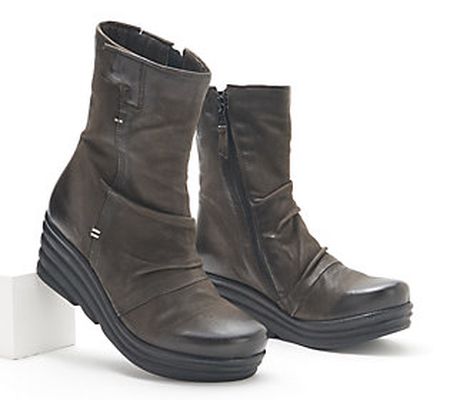 Miz Mooz Leather Wedge Boots - Zone