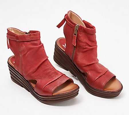 Miz Mooz Leather Wedge Sandals - Anna