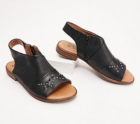 Miz Mooz Leather Wide Width Side-Zip Sandals - Darcie