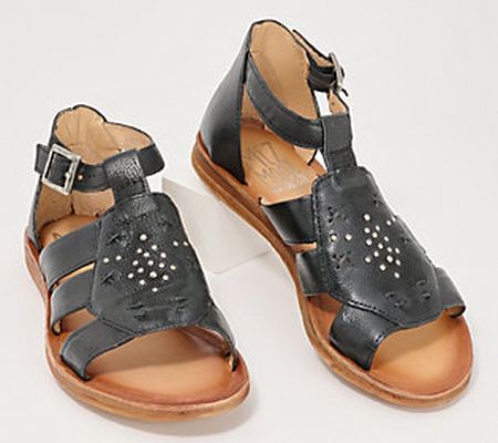 Miz Mooz Wide Width Leather Ankle Strap Sandals - Fascinate