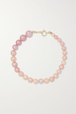 Mizuki - 14-karat Gold Pearl Bracelet - Pink