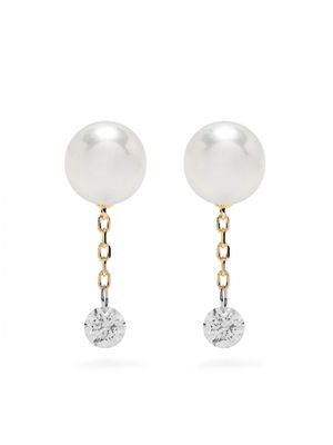 Mizuki 14kt gold Sea Of Beauty pearl and diamond stud earrings