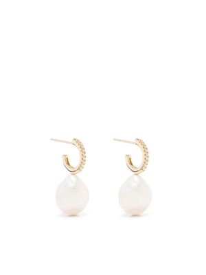 Mizuki 14kt yellow gold pearl and diamond earrings