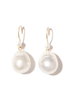 Mizuki 14kt yellow gold pearl drop earrings