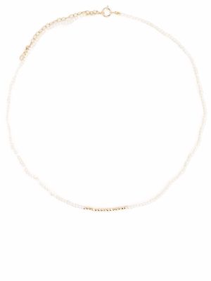 Mizuki 14kt yellow gold pearl necklace - White