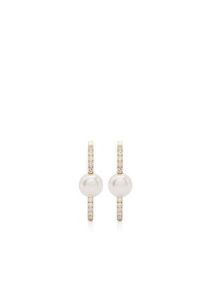 Mizuki 18kt yellow gold Akoya pearl and diamond earrings