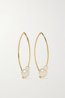 Mizuki - Small 14-karat Gold Pearl Earrings - one size