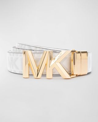 MK Logo Reversible Leather Belt