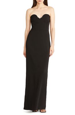 ML Monique Lhuillier Crystal Embellished Strapless Dress in Black