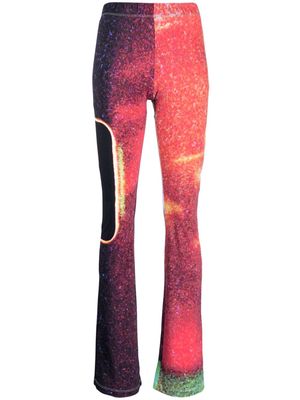 MM6 Maison Margiela abstract-pattern print flared trousers - Multicolour