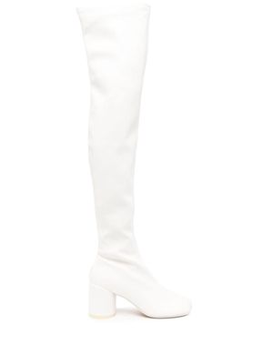 MM6 Maison Margiela Anatomic 70mm thigh-high boots - White