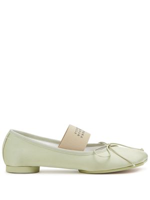 MM6 Maison Margiela Atomic satin ballerina shoes - Green