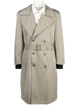 MM6 Maison Margiela belted double-breasted coat - Neutrals