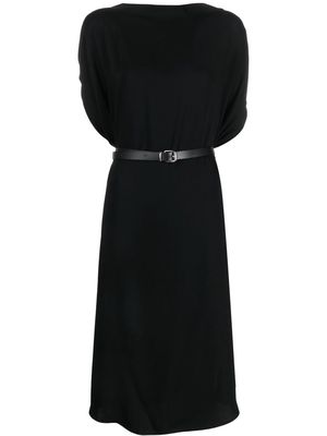 MM6 Maison Margiela belted waist cape sleeve dress - Black