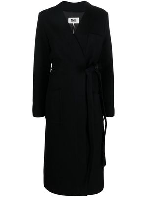 MM6 Maison Margiela belted wool-blend coat - Black