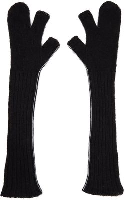 MM6 Maison Margiela Black Alpaca Wool Gloves