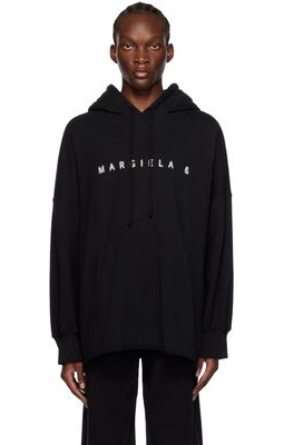 MM6 Maison Margiela Black Printed Hoodie
