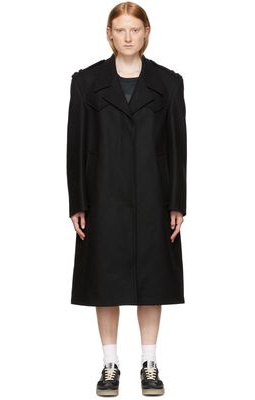 MM6 Maison Margiela Black Single-Breasted Coat