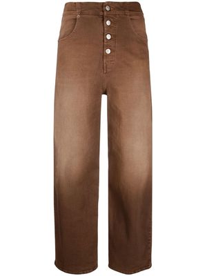 MM6 Maison Margiela bleach-effect high-waist jeans - Brown
