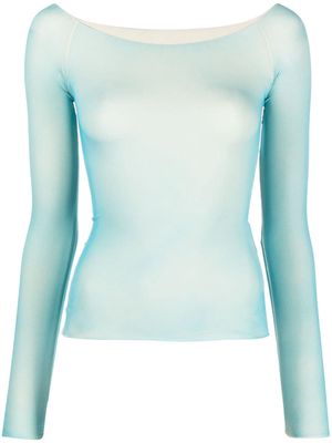 MM6 Maison Margiela boat-neck long-sleeve T-shirt - Blue
