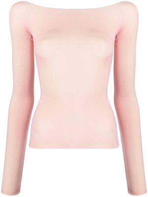 MM6 Maison Margiela boat-neck long-sleeve T-shirt - Pink