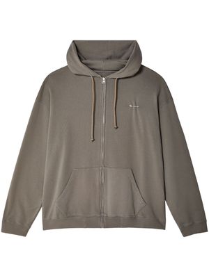 MM6 Maison Margiela brooch-embellished cotton hoodie - Grey
