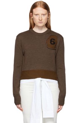 MM6 Maison Margiela Brown Patch Sweater