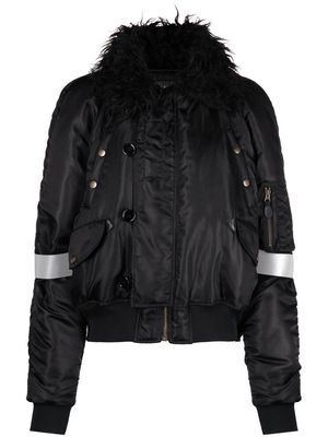 MM6 Maison Margiela brushed-collar bomber jacket - Black