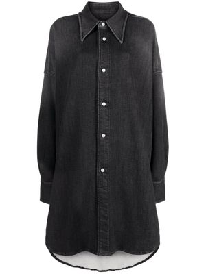 MM6 Maison Margiela button-up denim shirt dress - Black