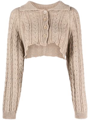 MM6 Maison Margiela cable-knit cropped cardigan - Neutrals