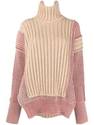 MM6 Maison Margiela chunky ribbed-knit relaxed jumper - Neutrals
